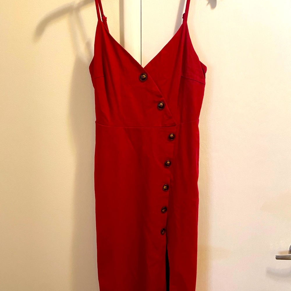 Linen-like midi dress
